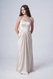 Selena Bridesmaid Dress in Oyster Satin
