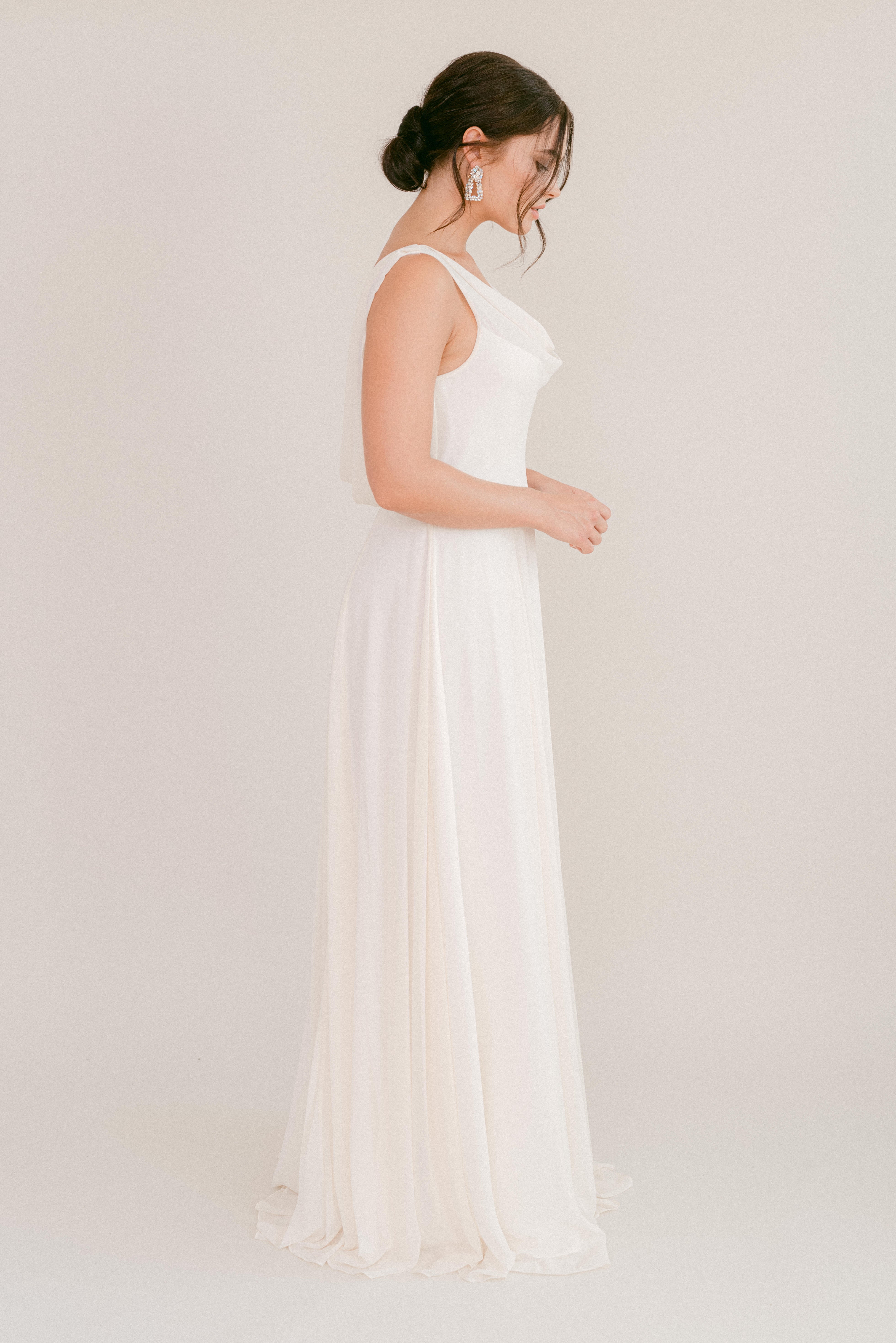 Athena Dress In Ivory Chiffon