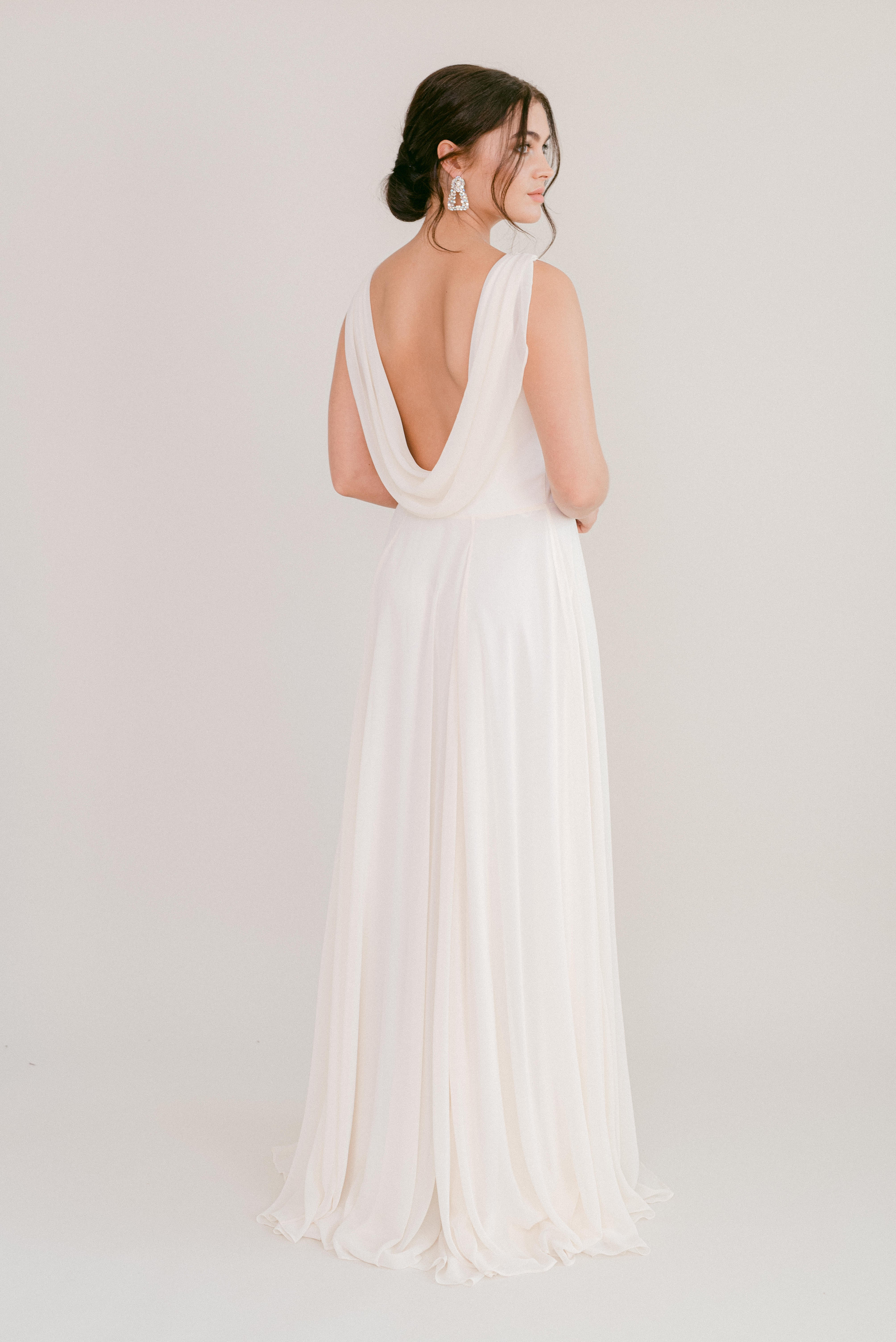 Athena Dress In Ivory Chiffon