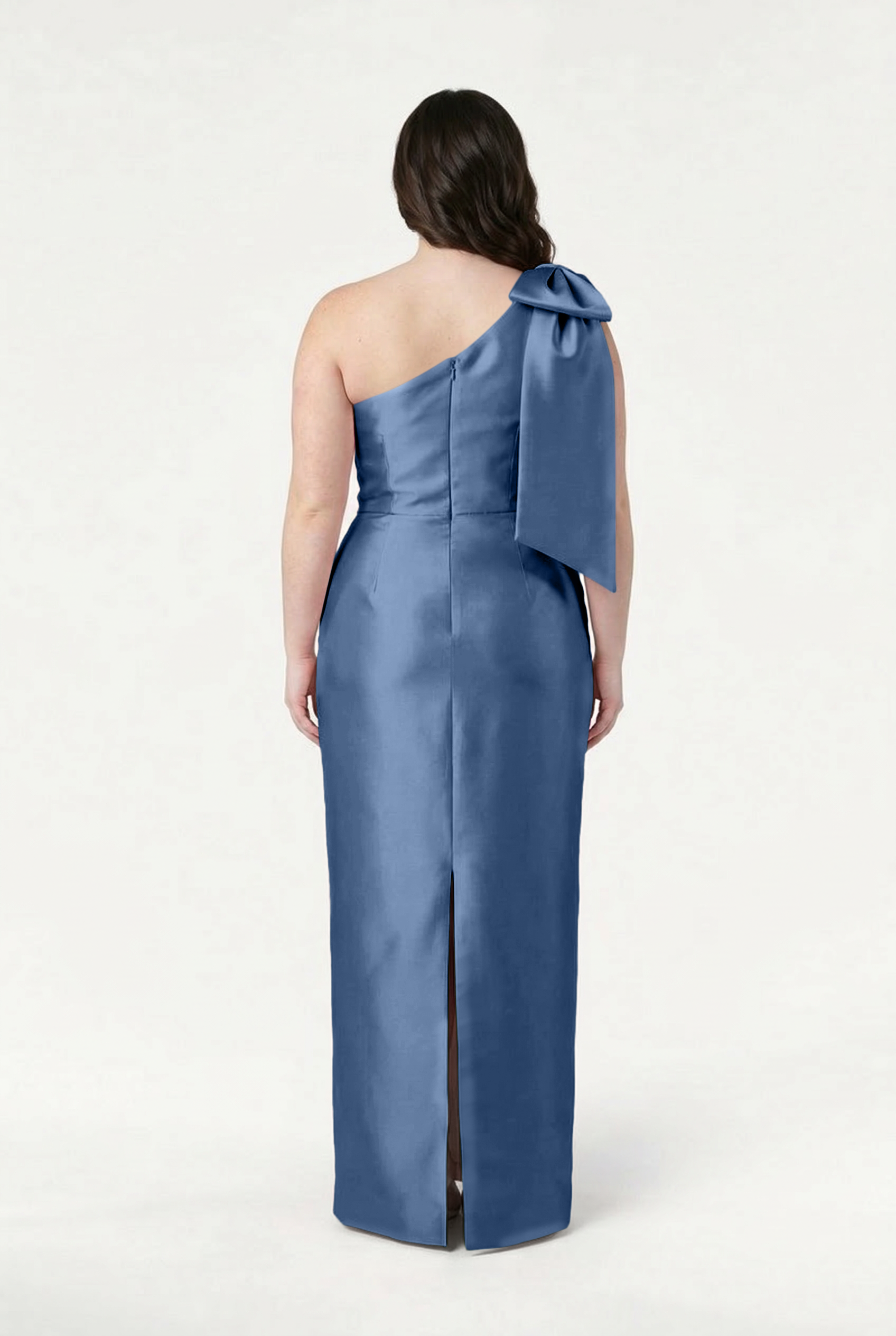 Ritz Bridesmaid Dress in Vintage Blue Satin Twill