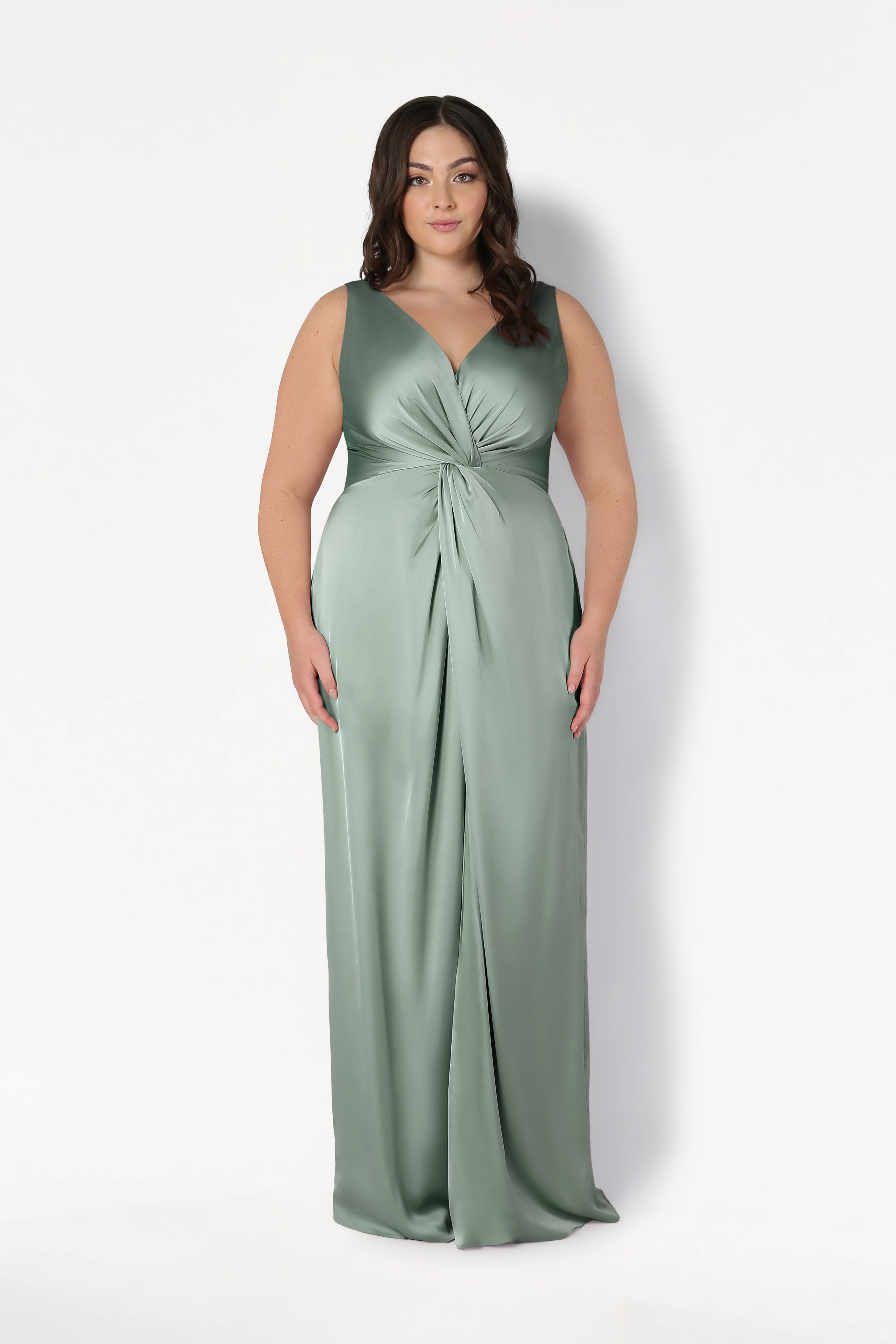Great Description About Satin Eucalyptus Bridesmaid Dress
