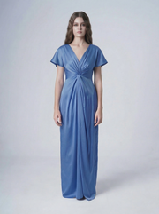 Camilla Bridesmaid Dress in French Blue Satin