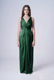 Carmen Bridesmaid Dress in Olive Grove Satin