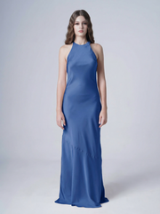 Mira Bridesmaid Dress in French Blue Satin