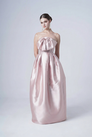 Ophelia Bridesmaid Dress in Smoked Blush Satin Twill