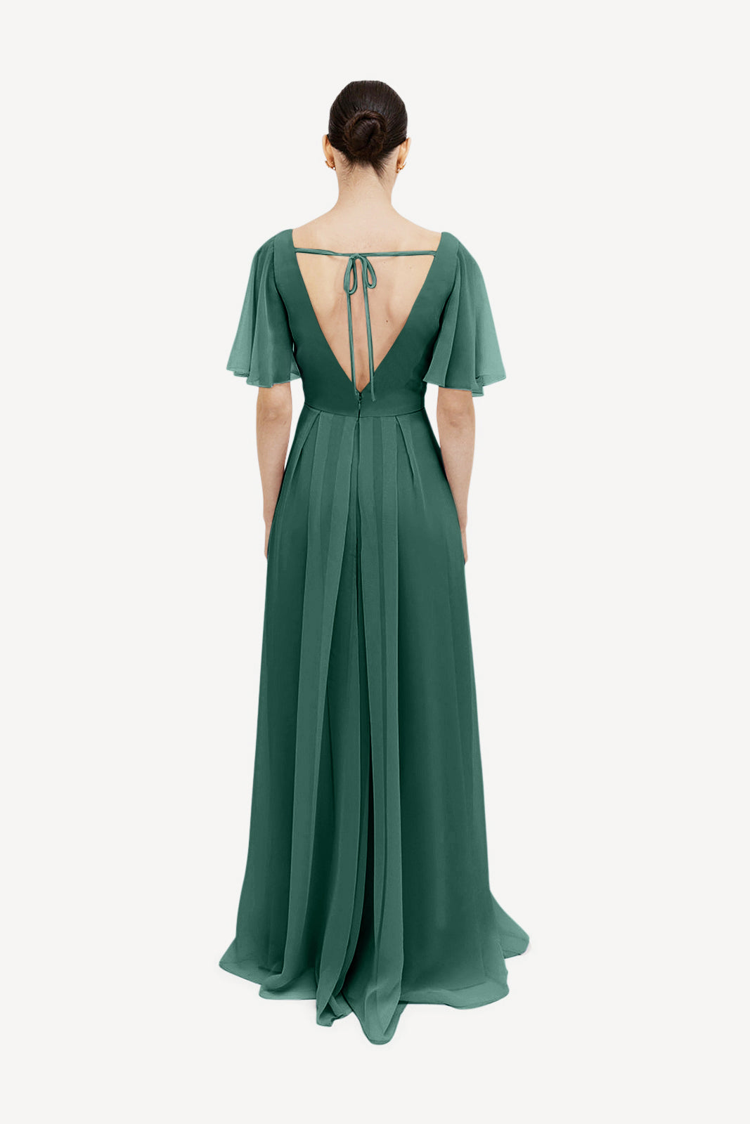 Phoebe Bridesmaid Dress In Forest Green Chiffon
