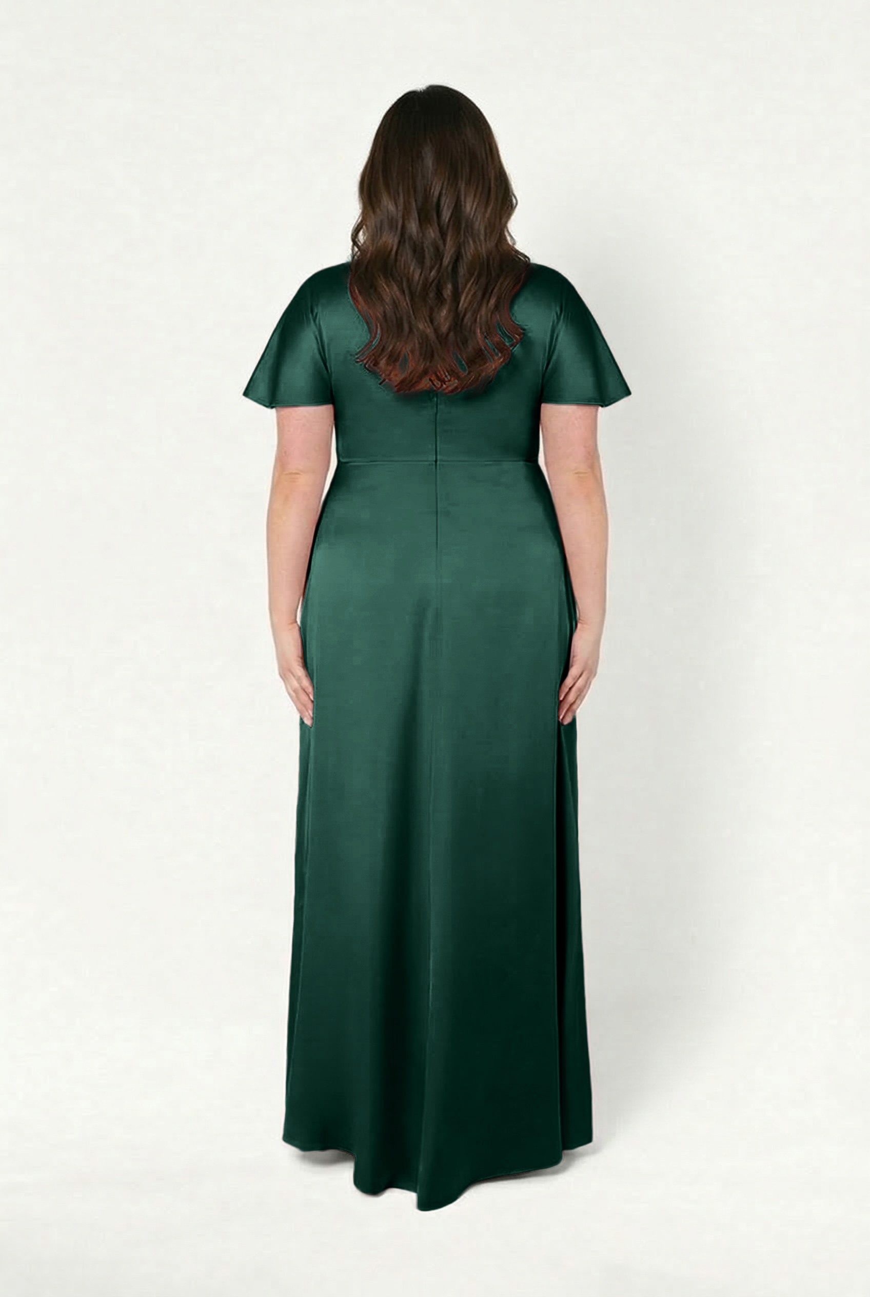 Camilla Bridesmaid Dress in Forest Green Satin