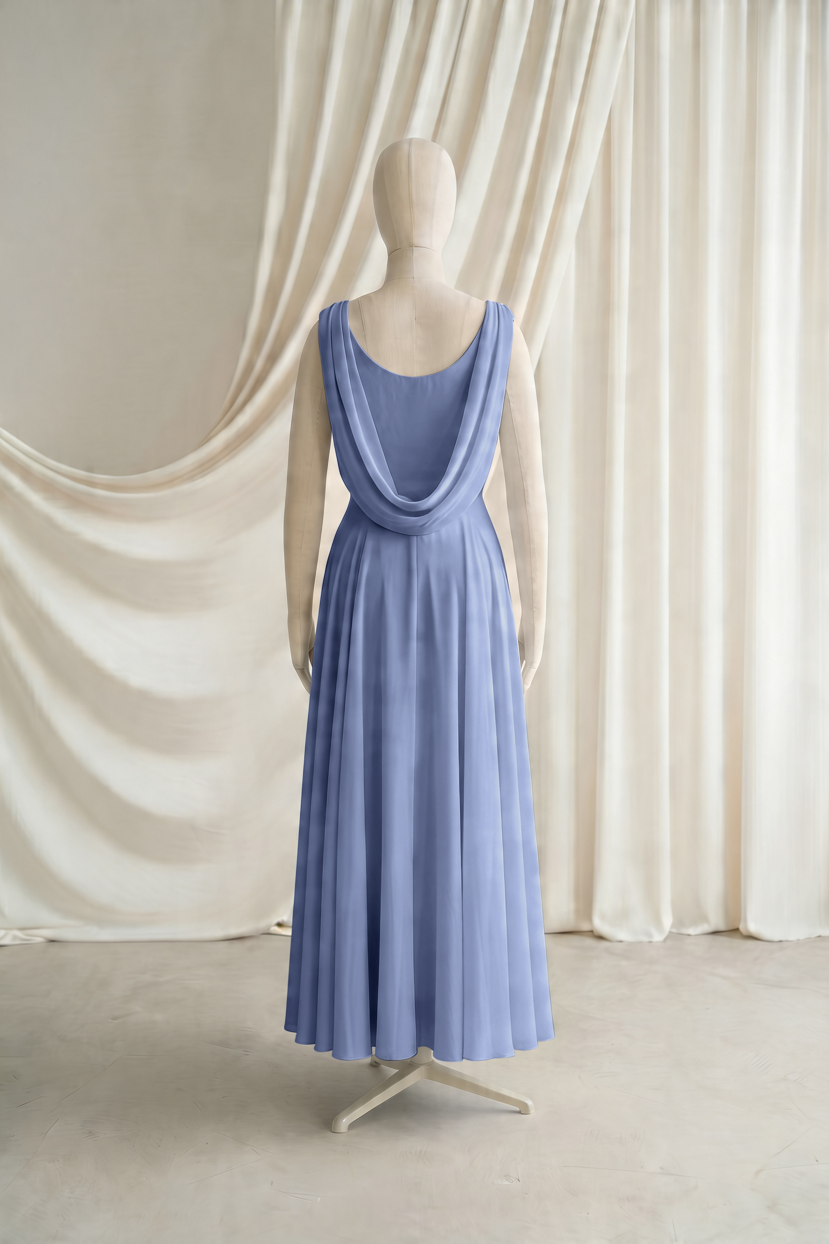 Athena Junior Bridesmaid Dress In French Blue Chiffon