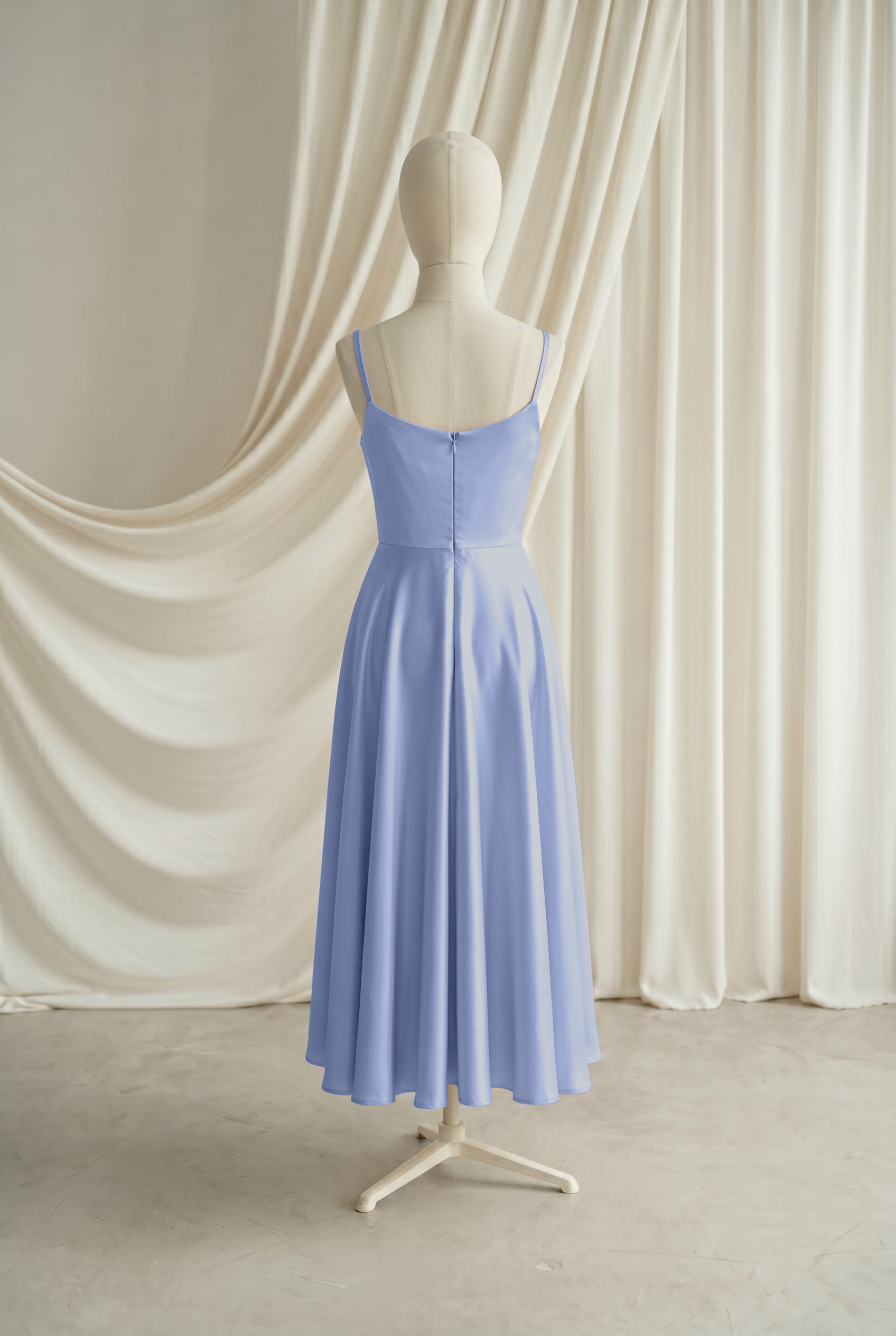 Tilly Junior Bridesmaid Dress in French Blue Satin
