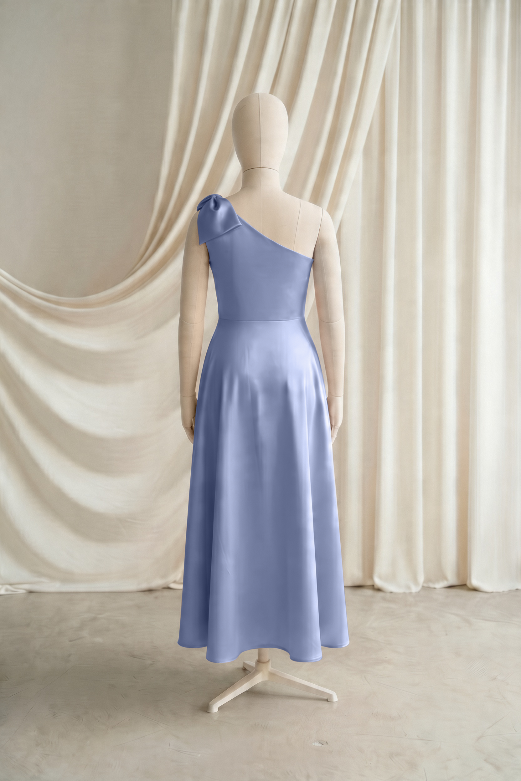 Zara Junior Bridesmaid Dress in French Blue Satin