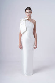 Ritz Bridesmaid Dress in Ivory Satin Twill