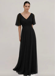Phoebe Bridesmaid Dress In Black Chiffon