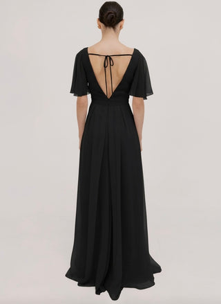 Phoebe Bridesmaid Dress In Black Chiffon