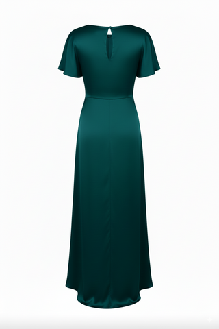 Camilla Bridesmaid Dress in Emerald Dawn Satin