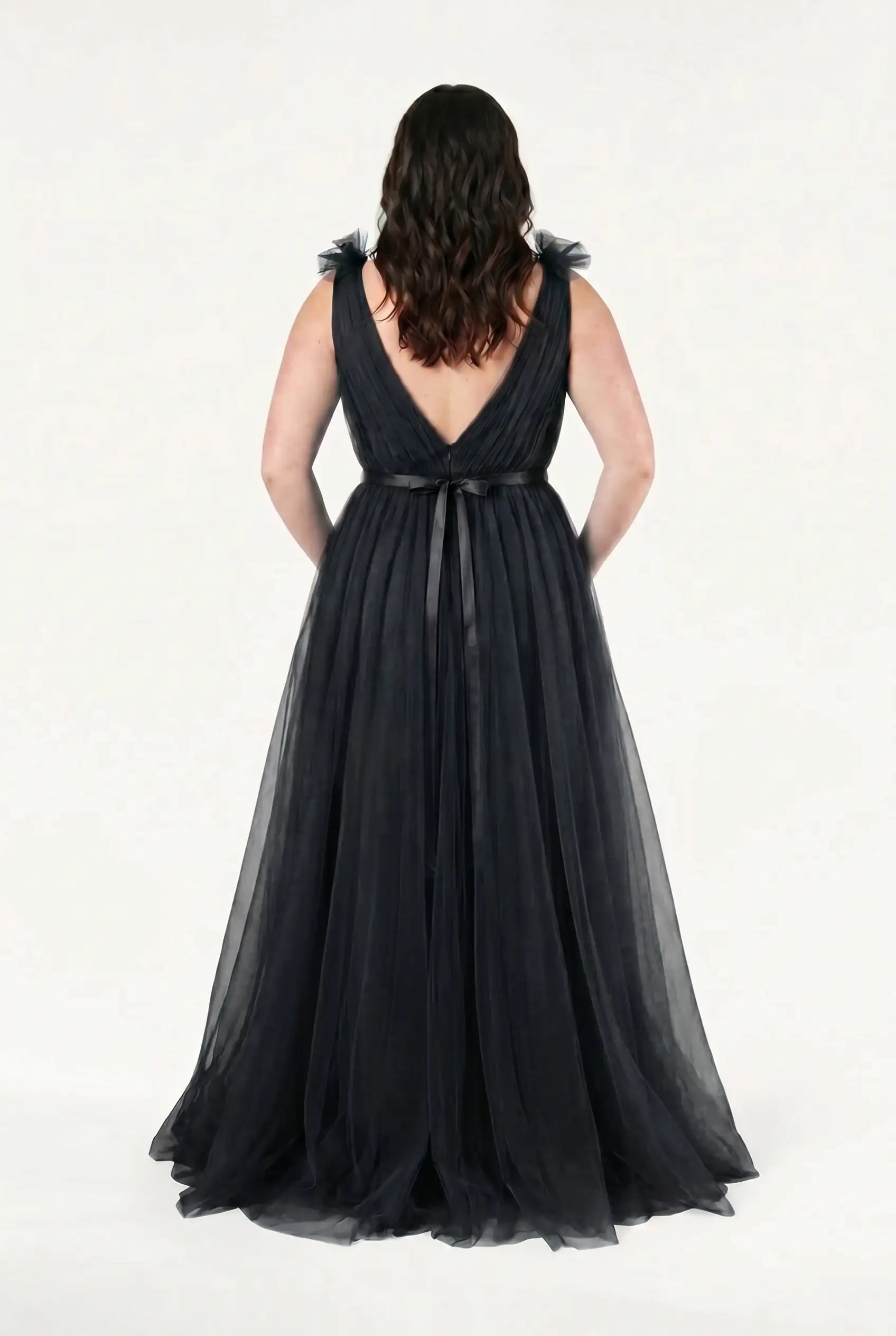 Grace Bridesmaid Dress in Black Tulle