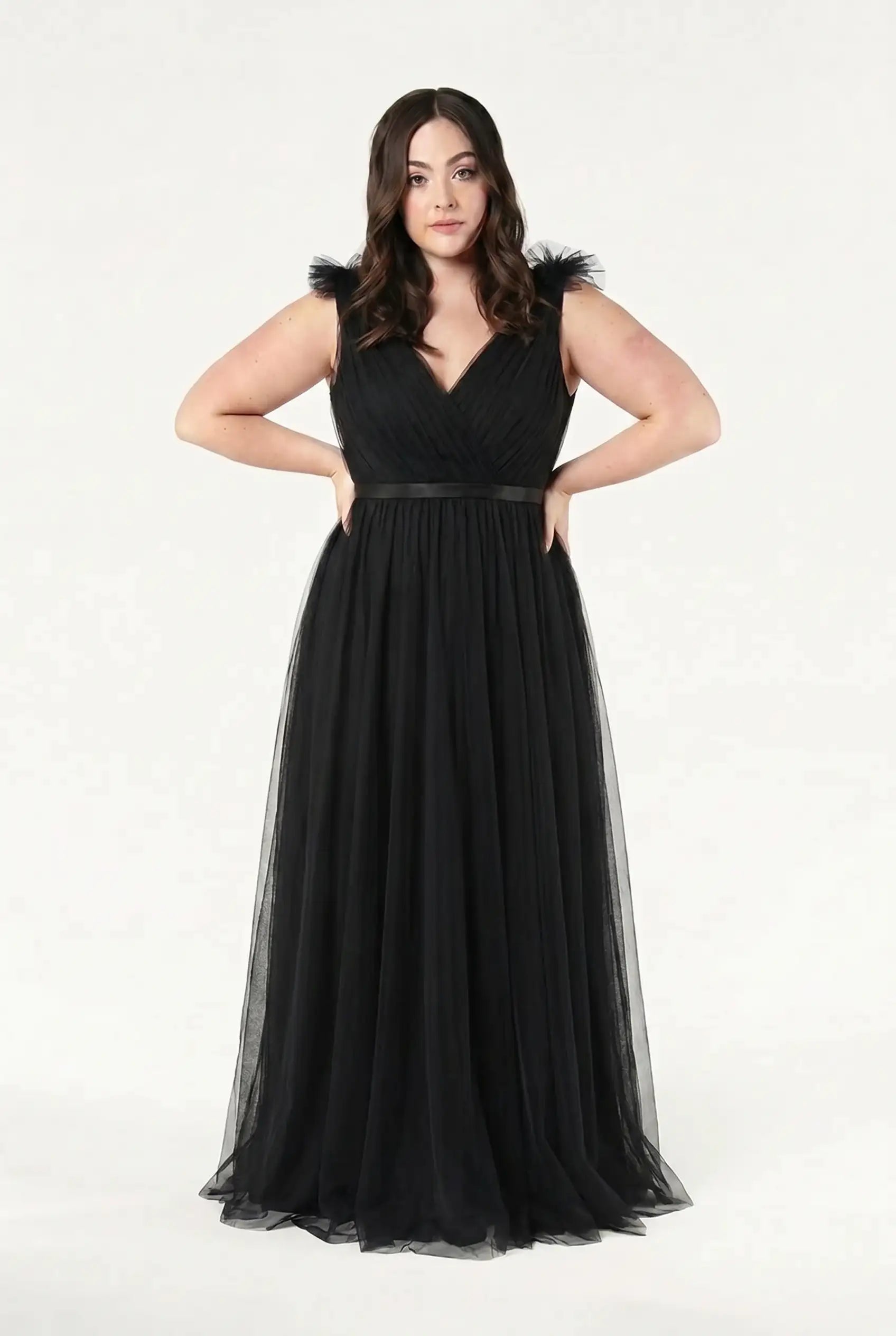Grace Bridesmaid Dress in Black Tulle