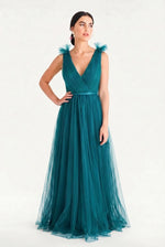 Grace Bridesmaid Dress in Emerald Dawn Tulle