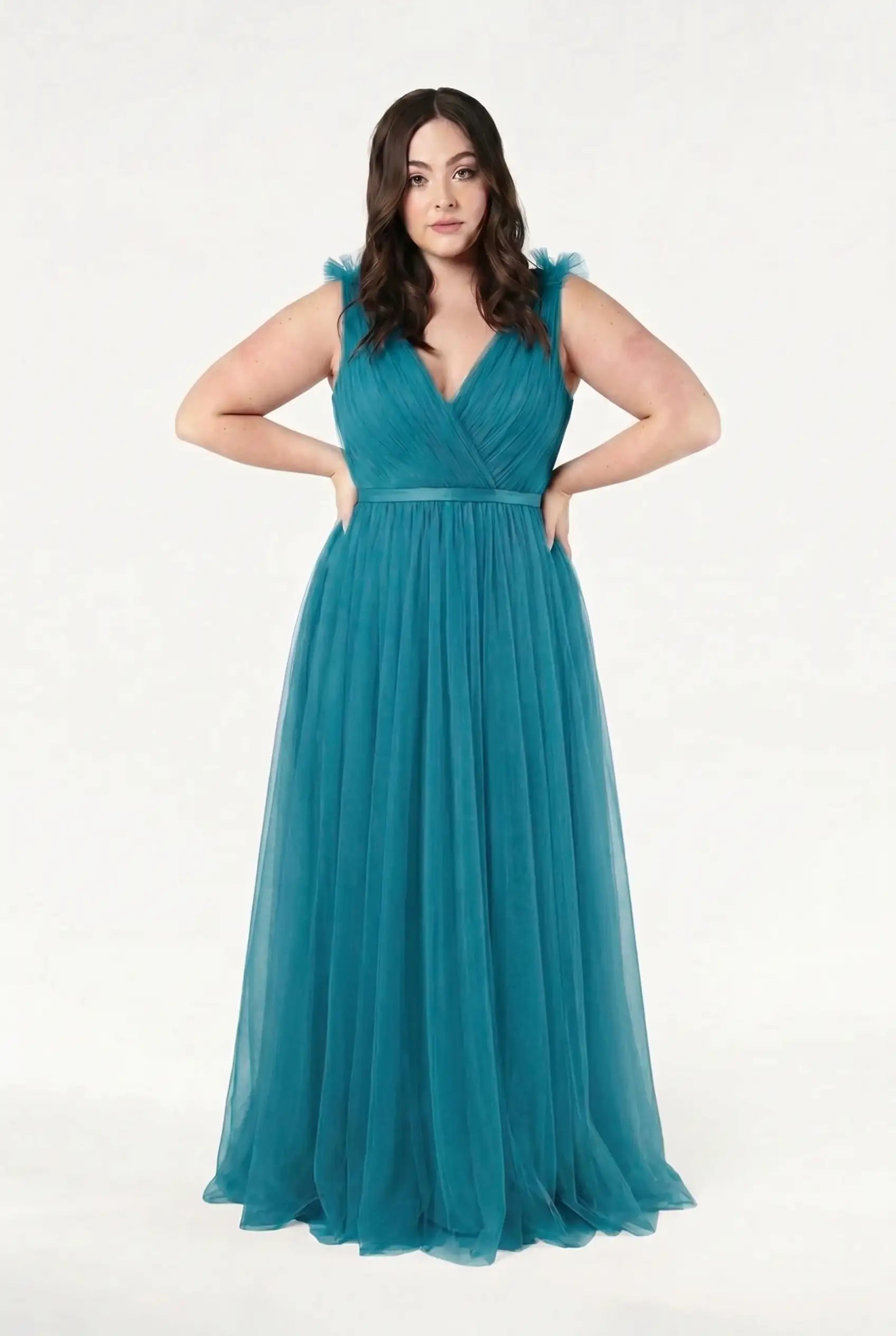 Grace Bridesmaid Dress in Emerald Dawn Tulle