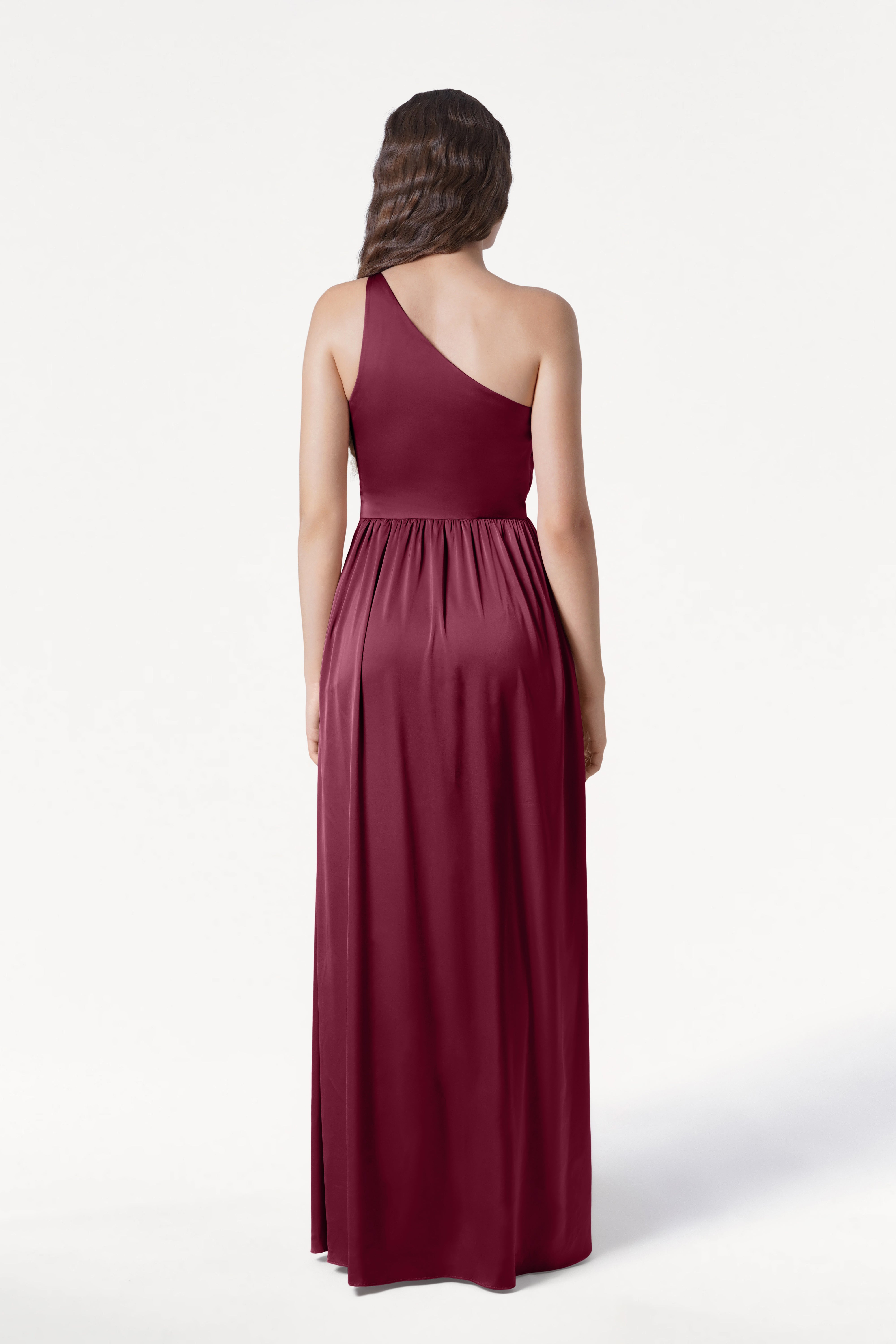 Greta Bridesmaid Dress in Merlot Satin