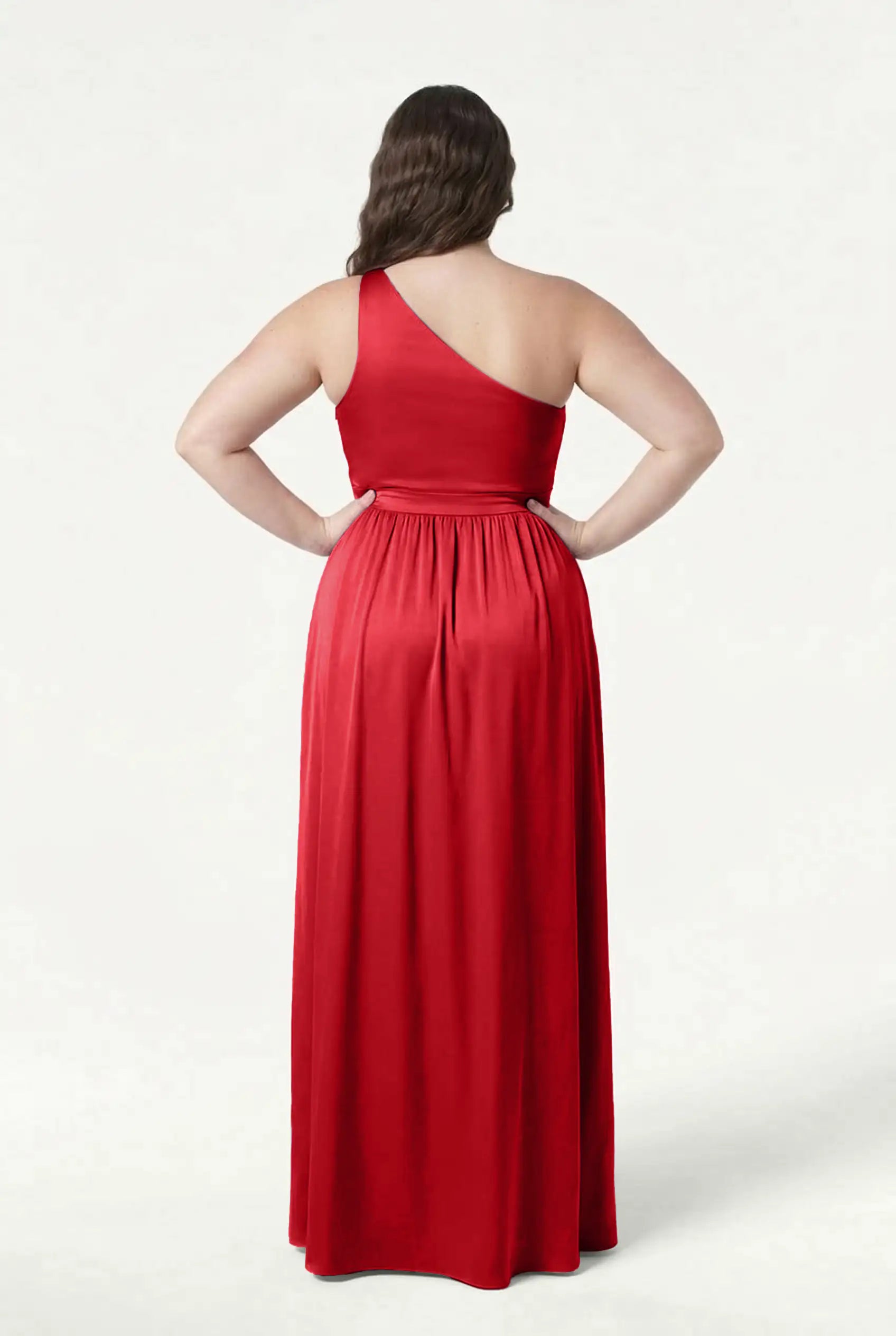 Greta Bridesmaid Dress in Ruby Satin