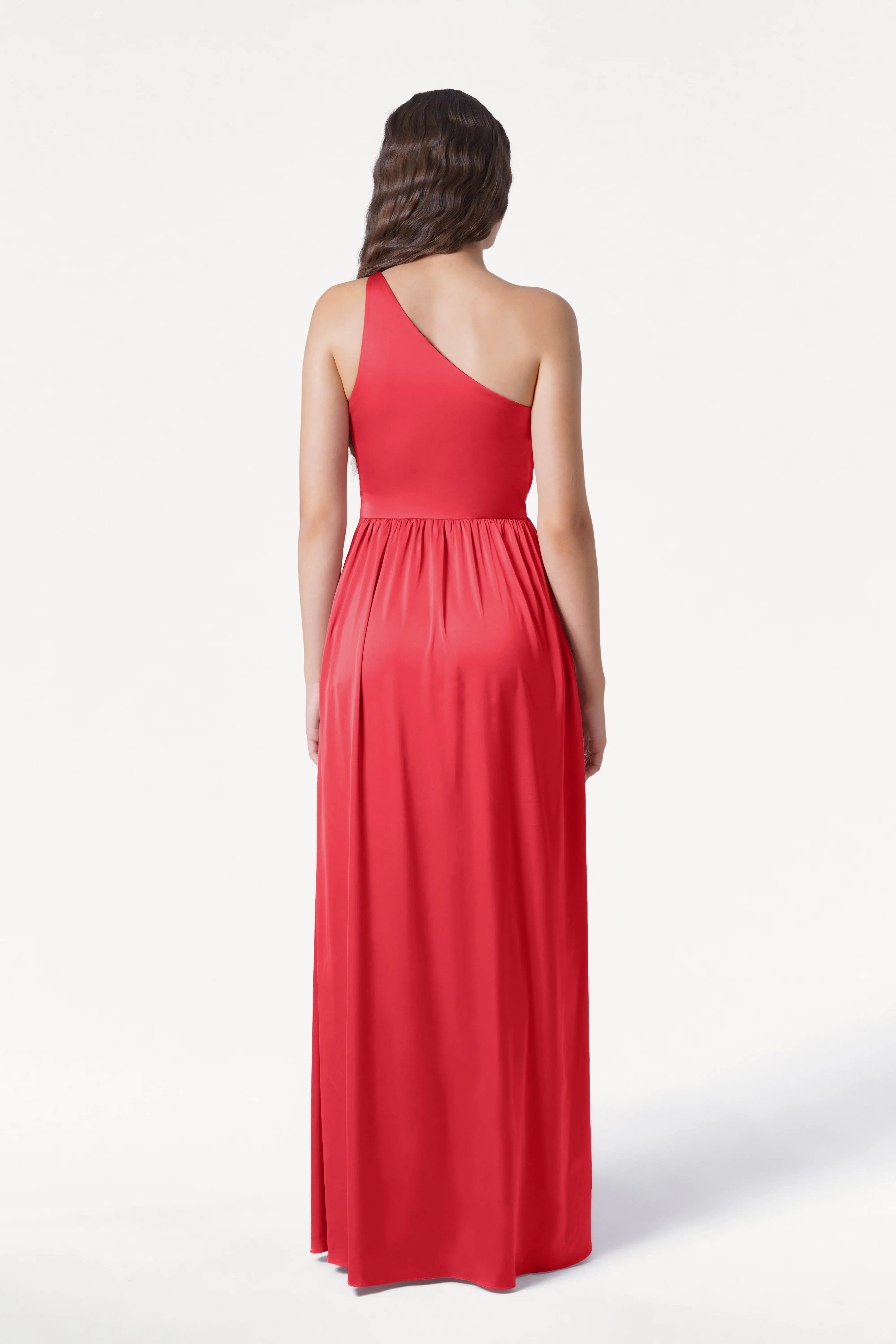 Greta Bridesmaid Dress in Ruby Satin