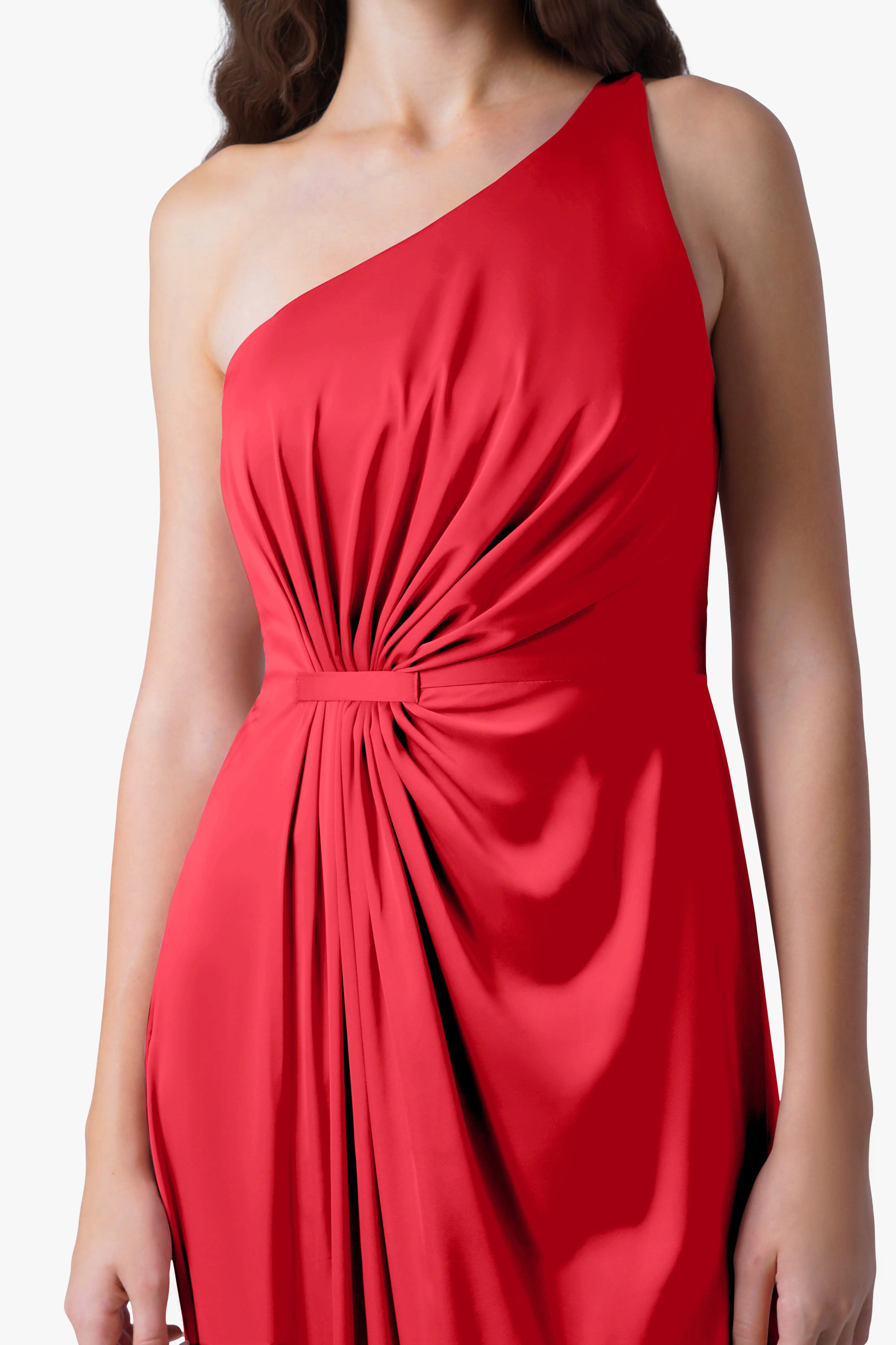 Greta Bridesmaid Dress in Ruby Satin