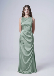 Nala Bridesmaid Dress in Sage Green Satin