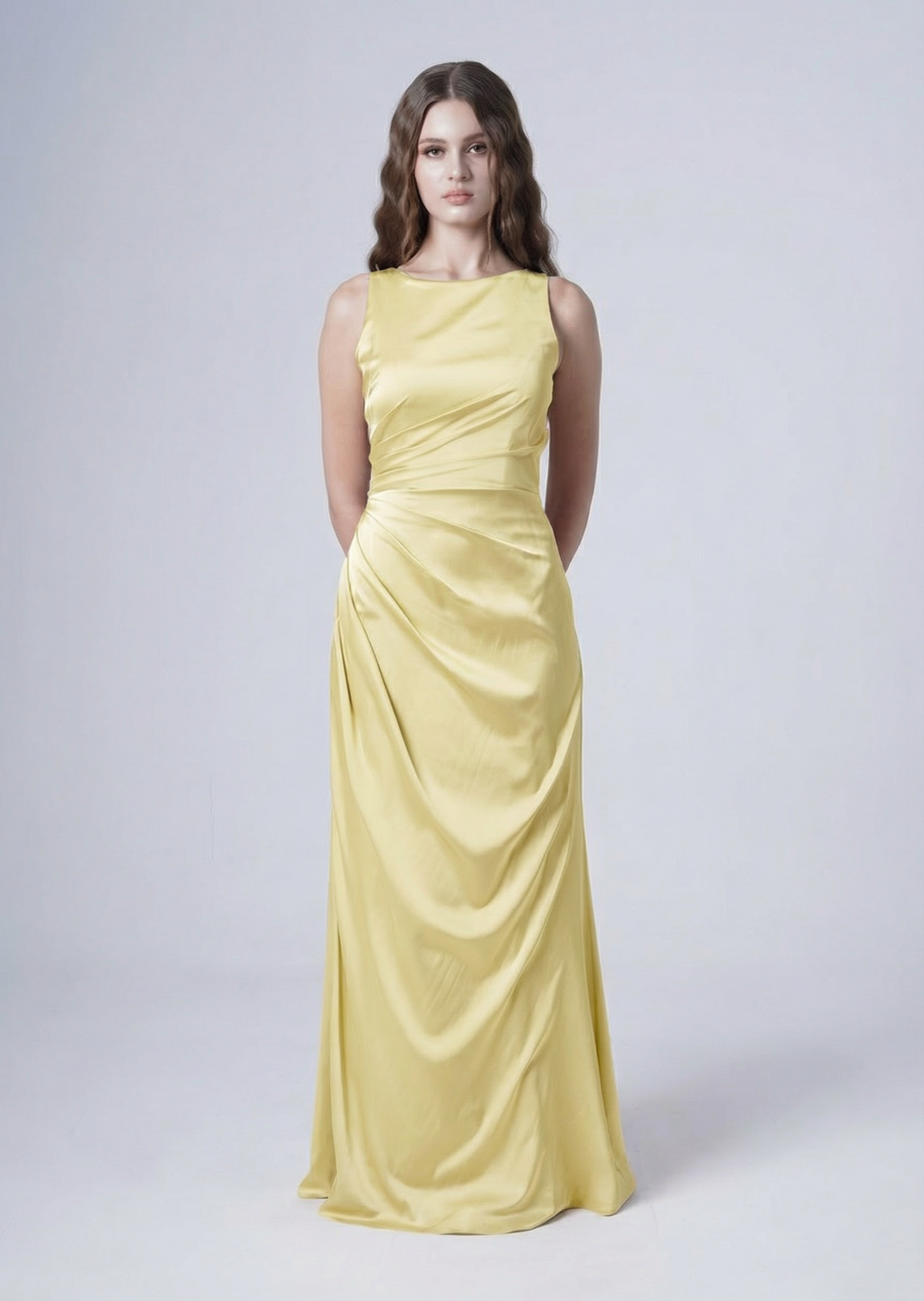 Nala Bridesmaid Dress in Limoncello Satin