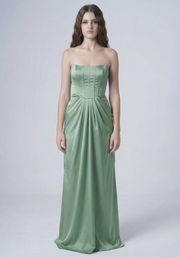 Selena Bridesmaid Dress in Sage Green Satin
