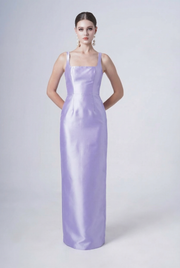 Savoy Bridesmaid Dress in Lilac Mist Satin Twill