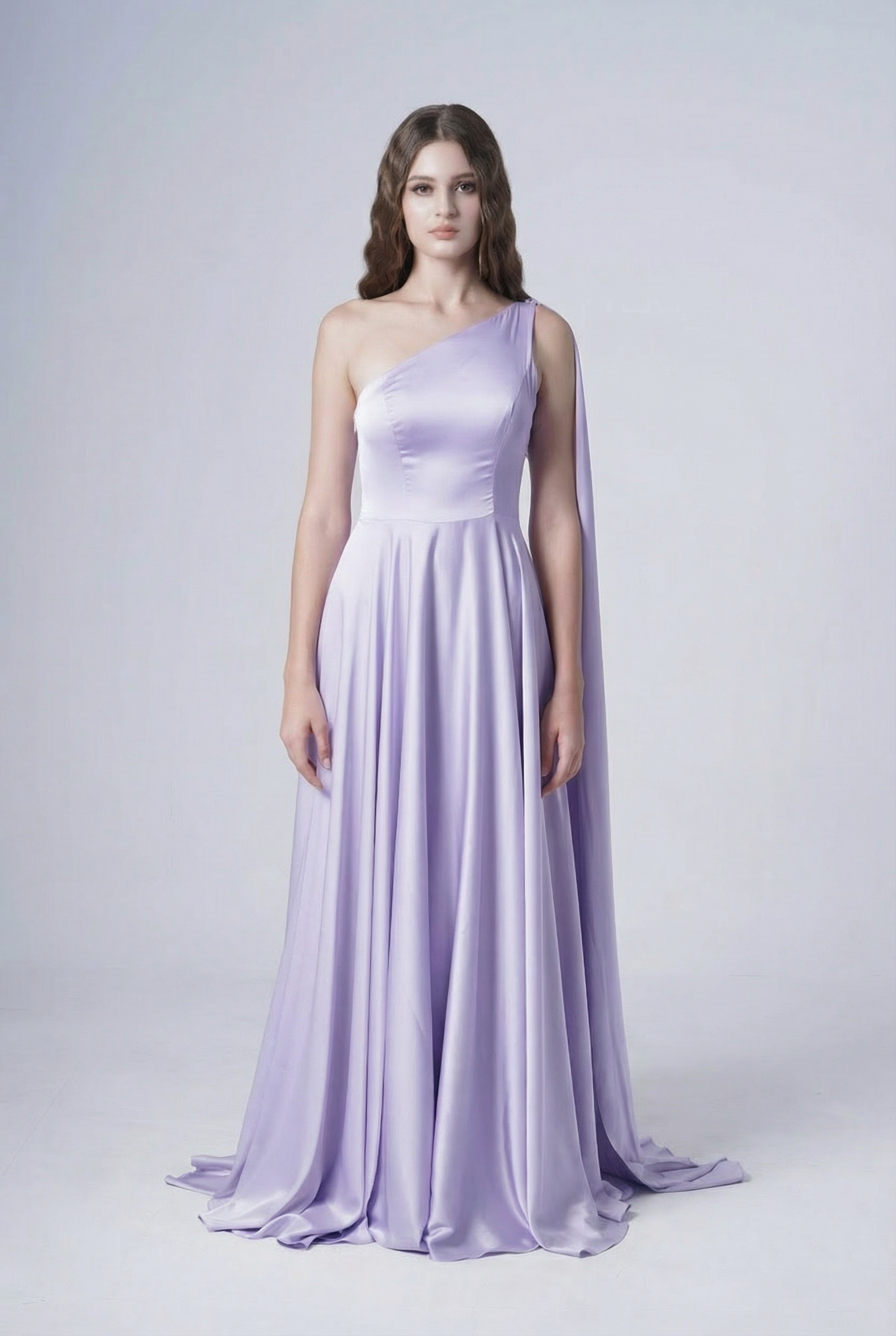 Lyra Bridesmaid Dress in Violet Satin