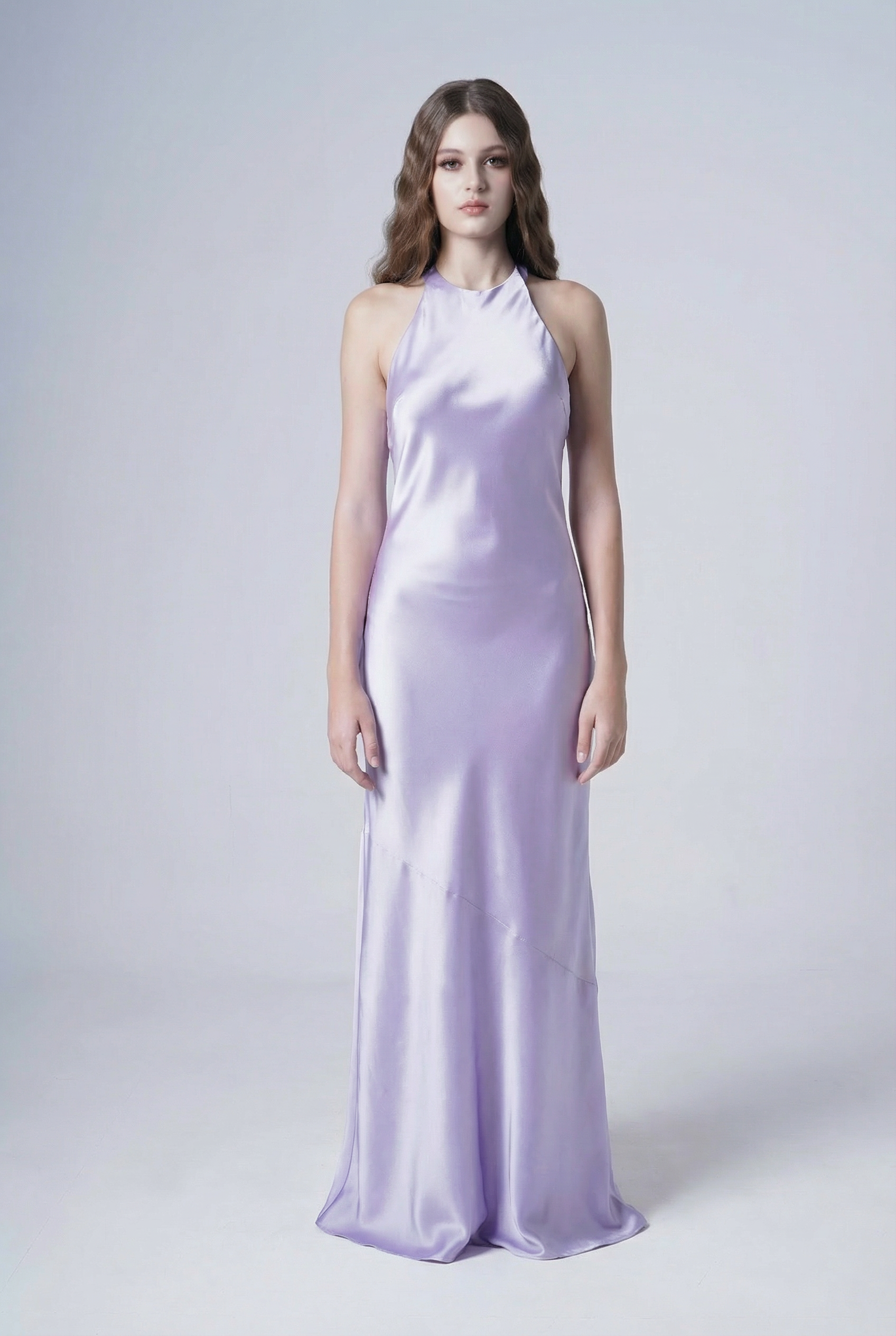 Mira Bridesmaid Dress in Violet Satin