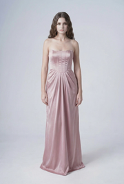 Selena Bridesmaid Dress in Smoked Blush Satin