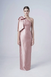 Ritz Bridesmaid Dress in Smoked Blush Satin Twill