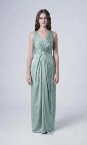 Carmen Bridesmaid Dress in Dusty Eucalyptus Satin