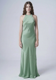 Mira Bridesmaid Dress in Sage Green Satin