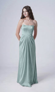 Selena Bridesmaid Dress in Dusty Eucalyptus Satin