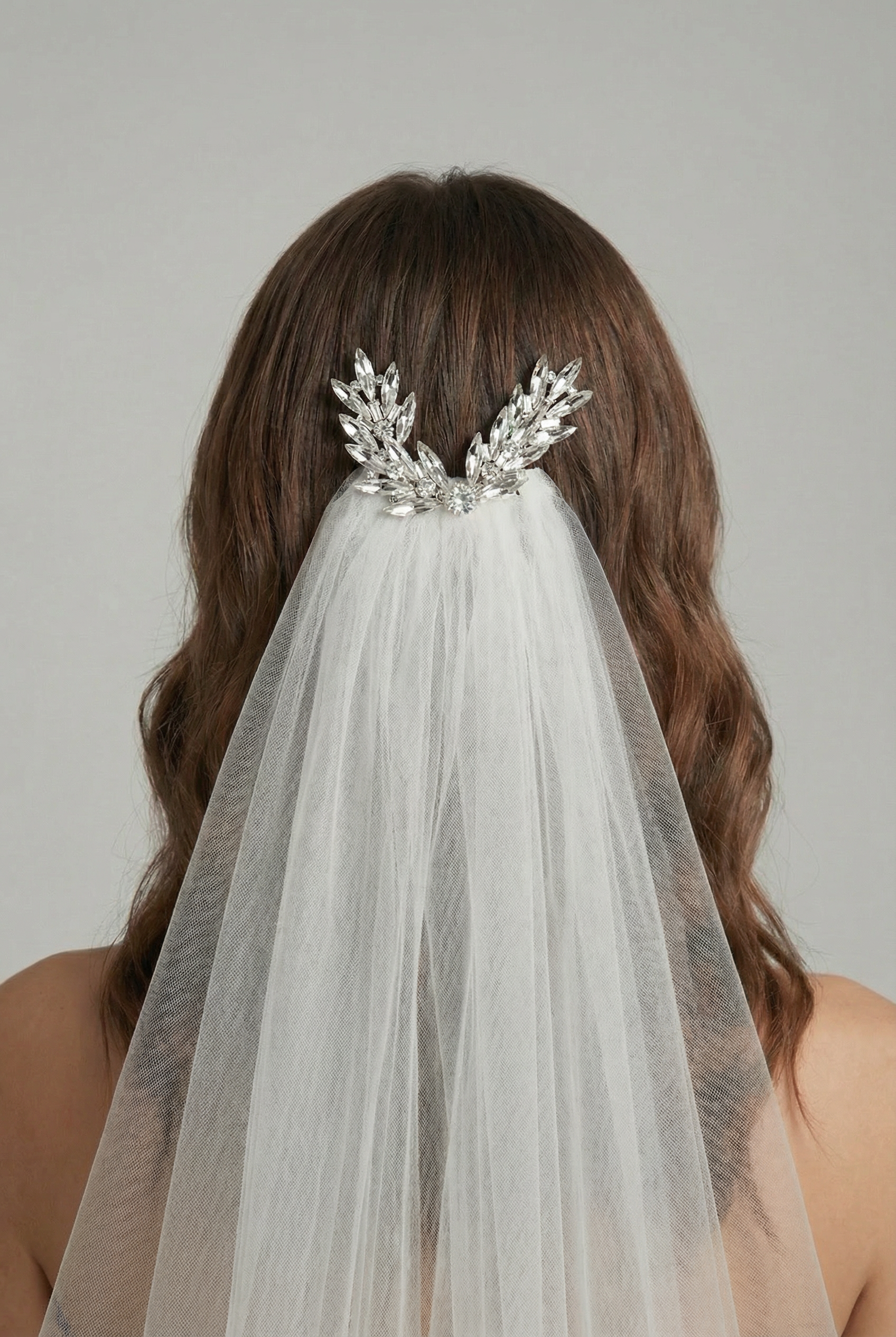 Beaumont crystal leaf hair comb