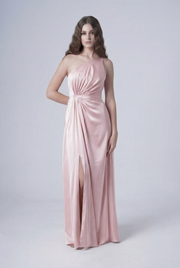 Greta Bridesmaid Dress in Blush Pink Satin