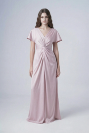 Camilla Bridesmaid Dress in Smoked Blush Satin