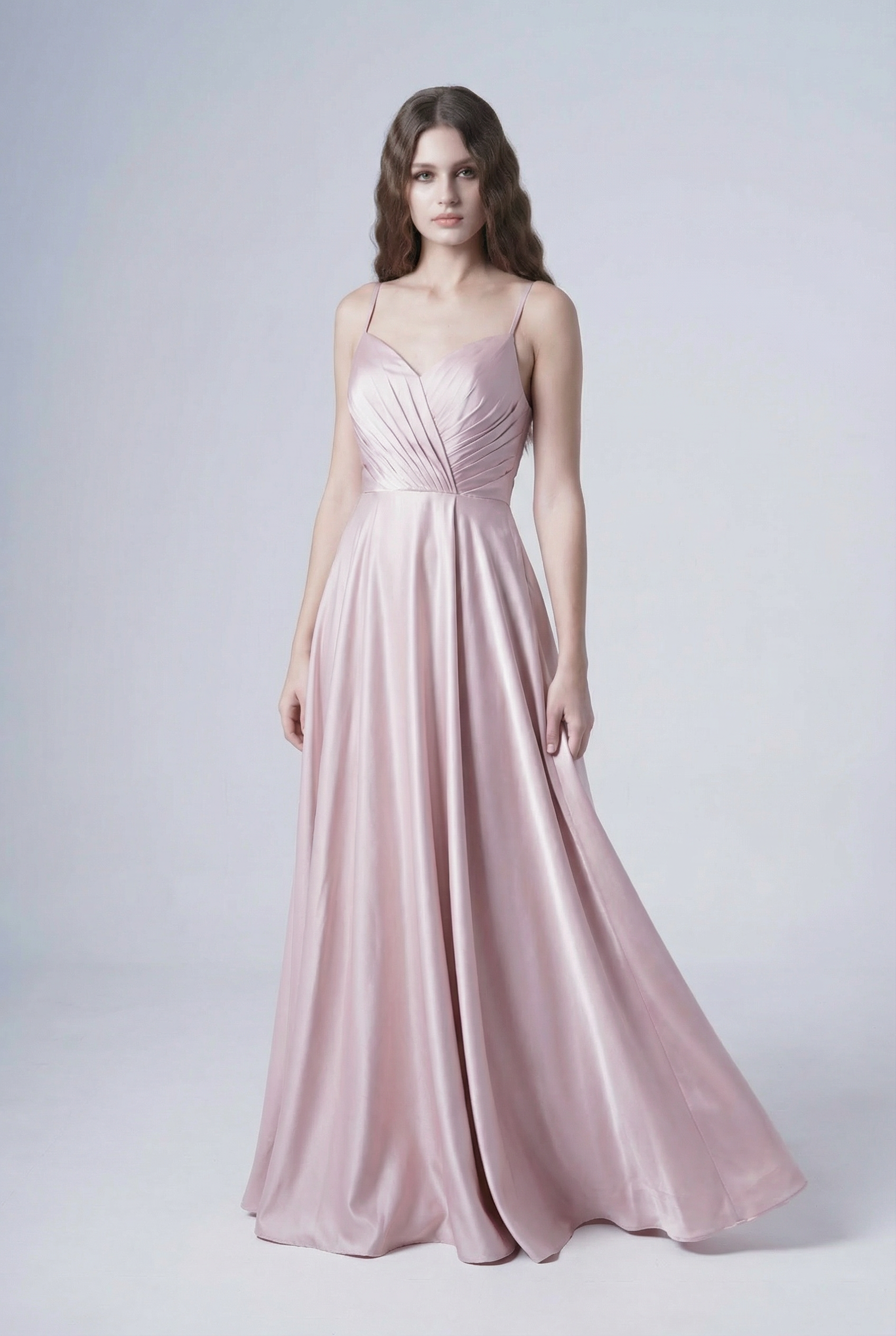 Isla Bridesmaid Dress in Smoked Blush Satin