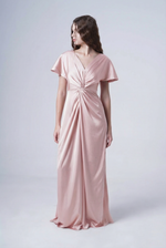 Camilla Bridesmaid Dress in Blush Pink Satin