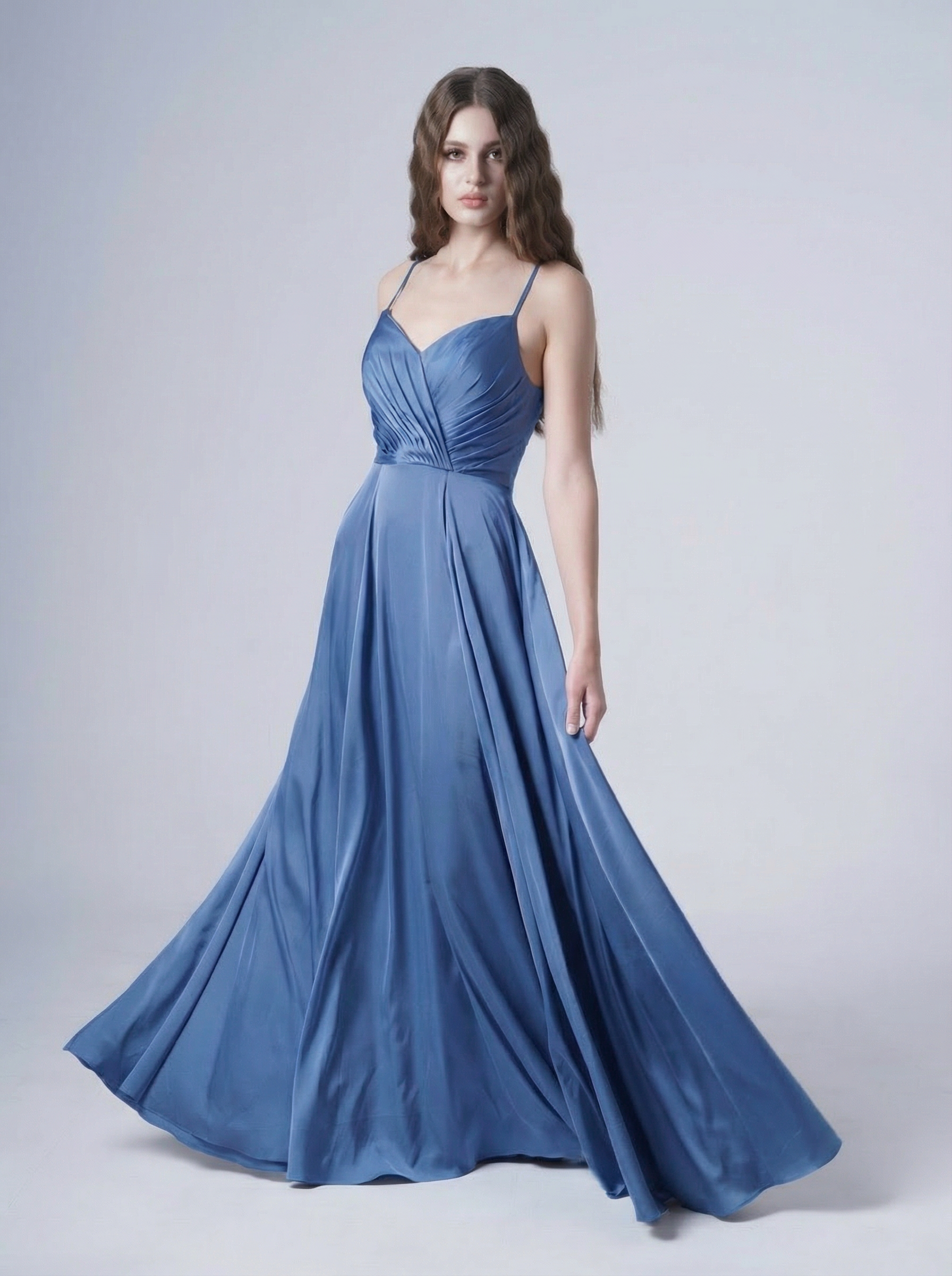 Isla Bridesmaid Dress in French Blue Satin