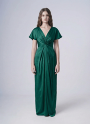 Camilla Bridesmaid Dress in Emerald Dawn Satin