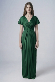 Camilla Bridesmaid Dress in Olive Grove Satin