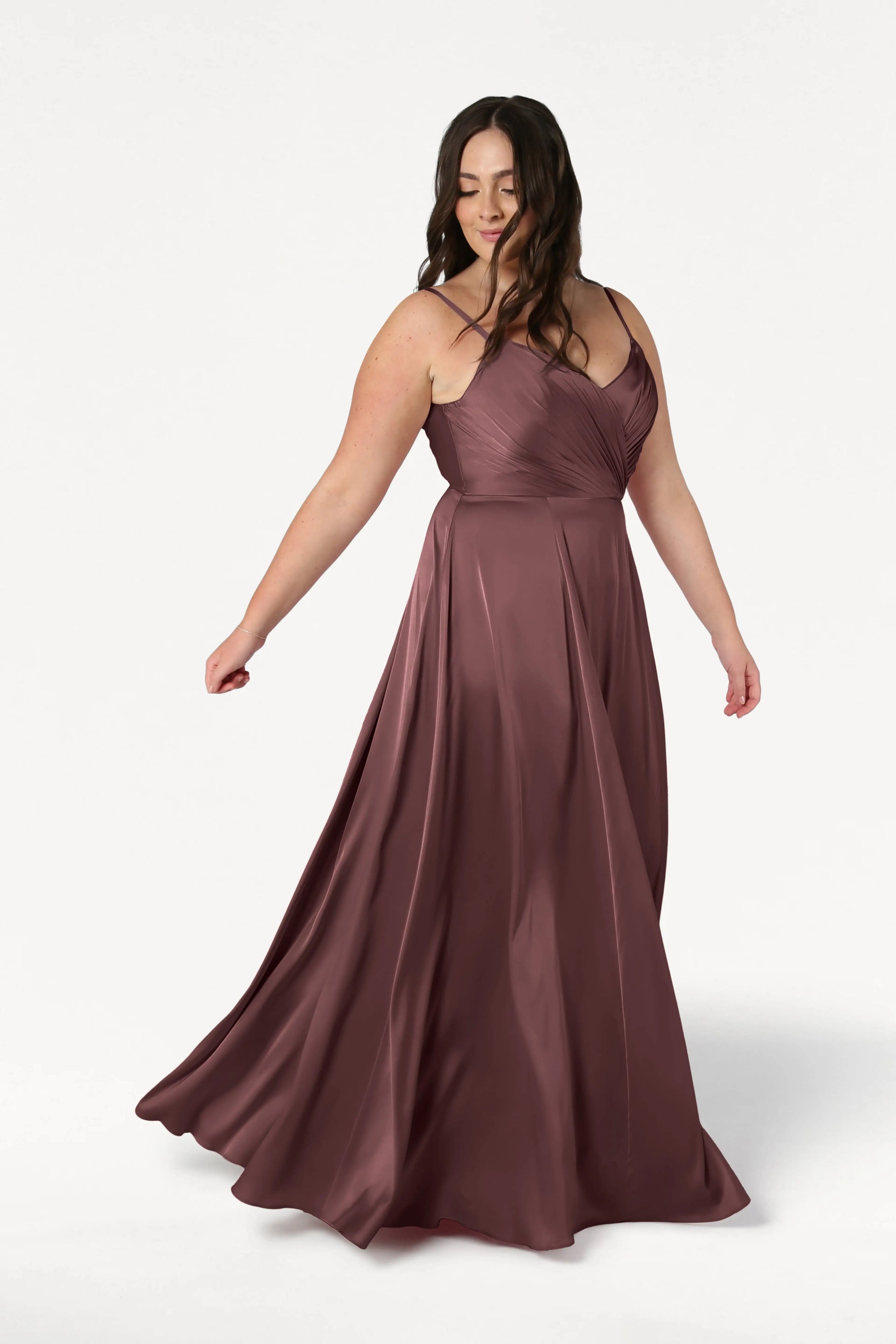 bridesmaid dresses chocolate brown Isla Bridesmaid Dress in Chocolate Brown Satin – TH&TH