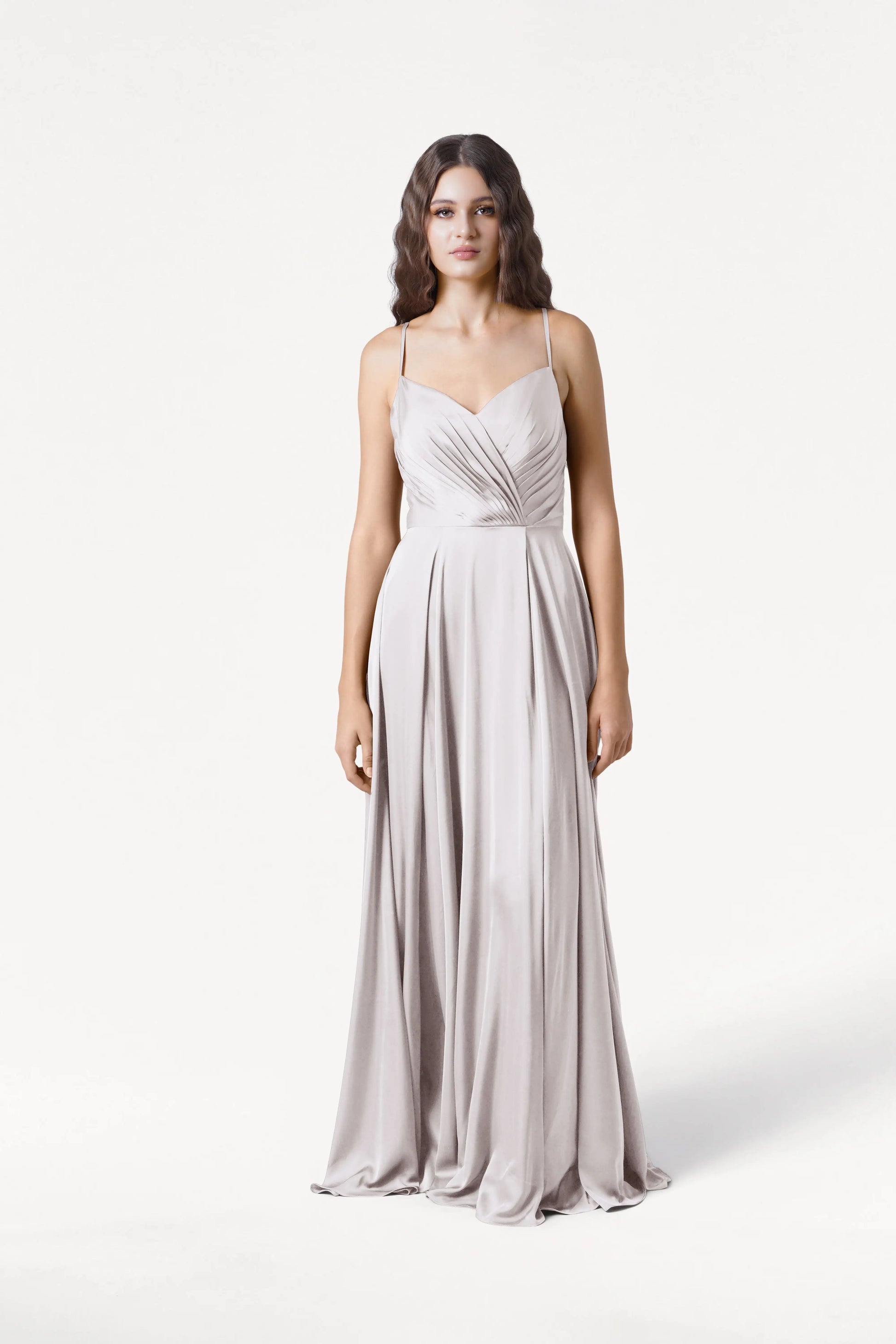 TH&TH Isla Bridesmaid Dress In Oyster Satin