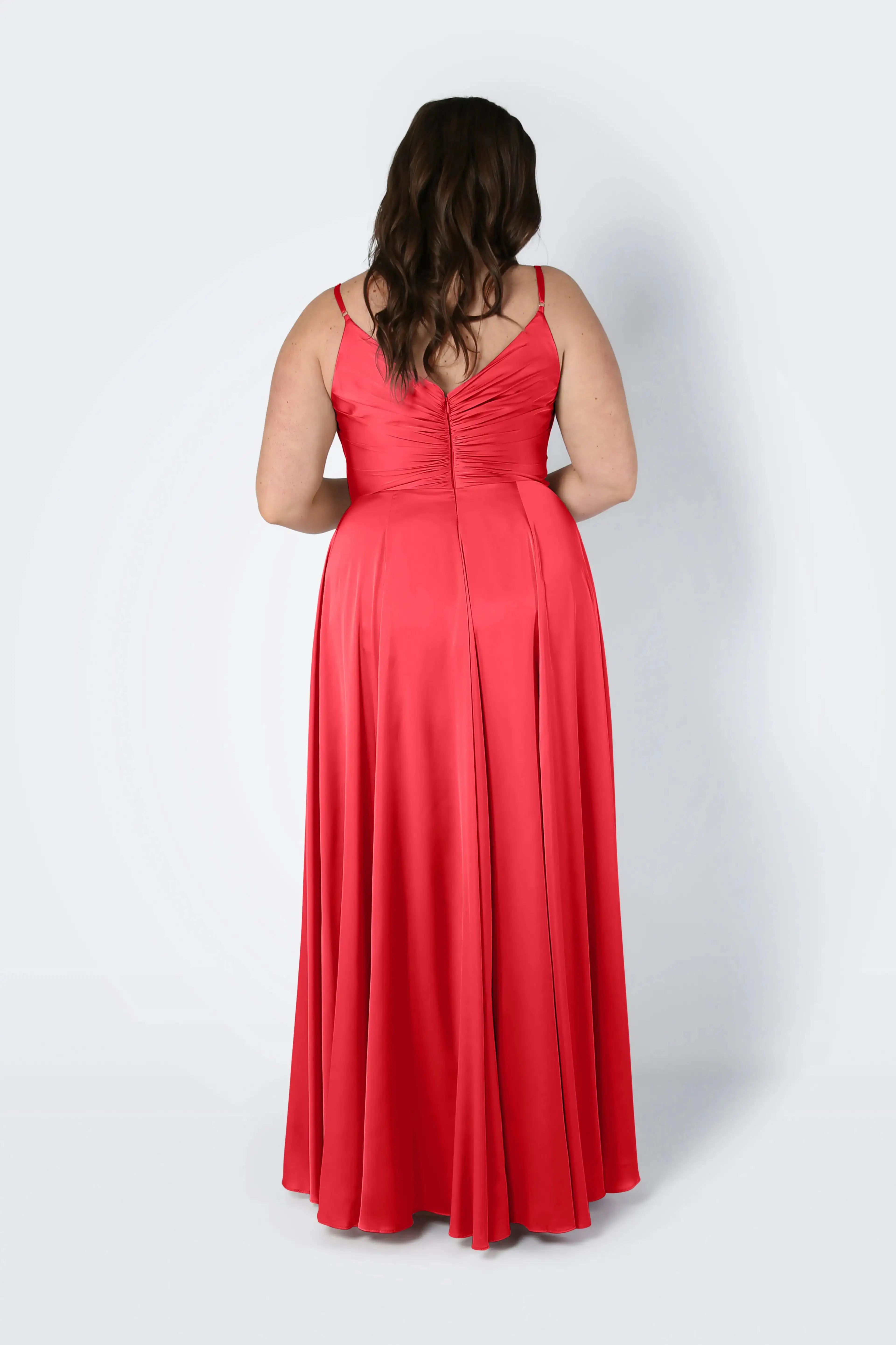 Isla Bridesmaid Dress in Ruby Satin