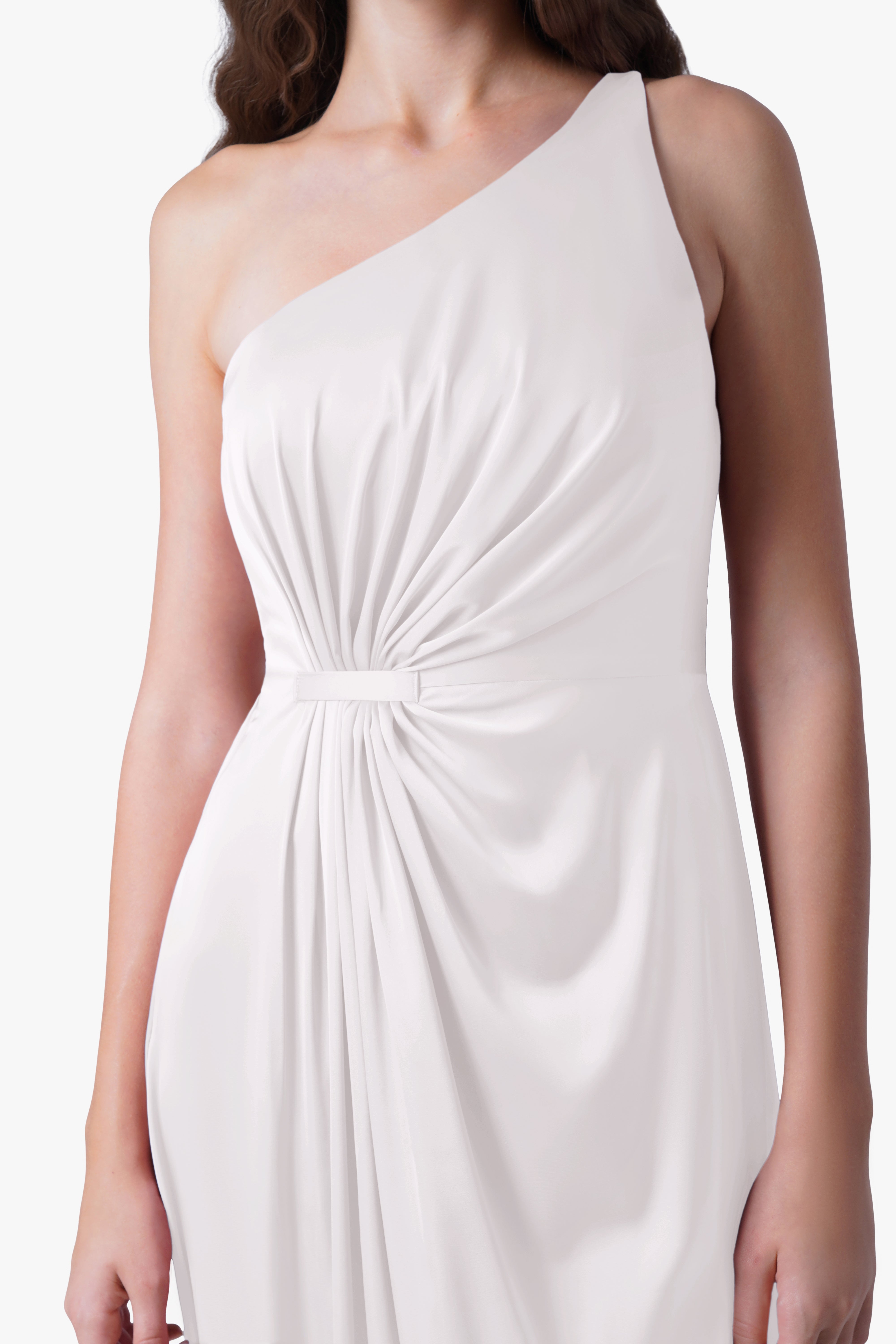 Greta Dress in Ivory Satin