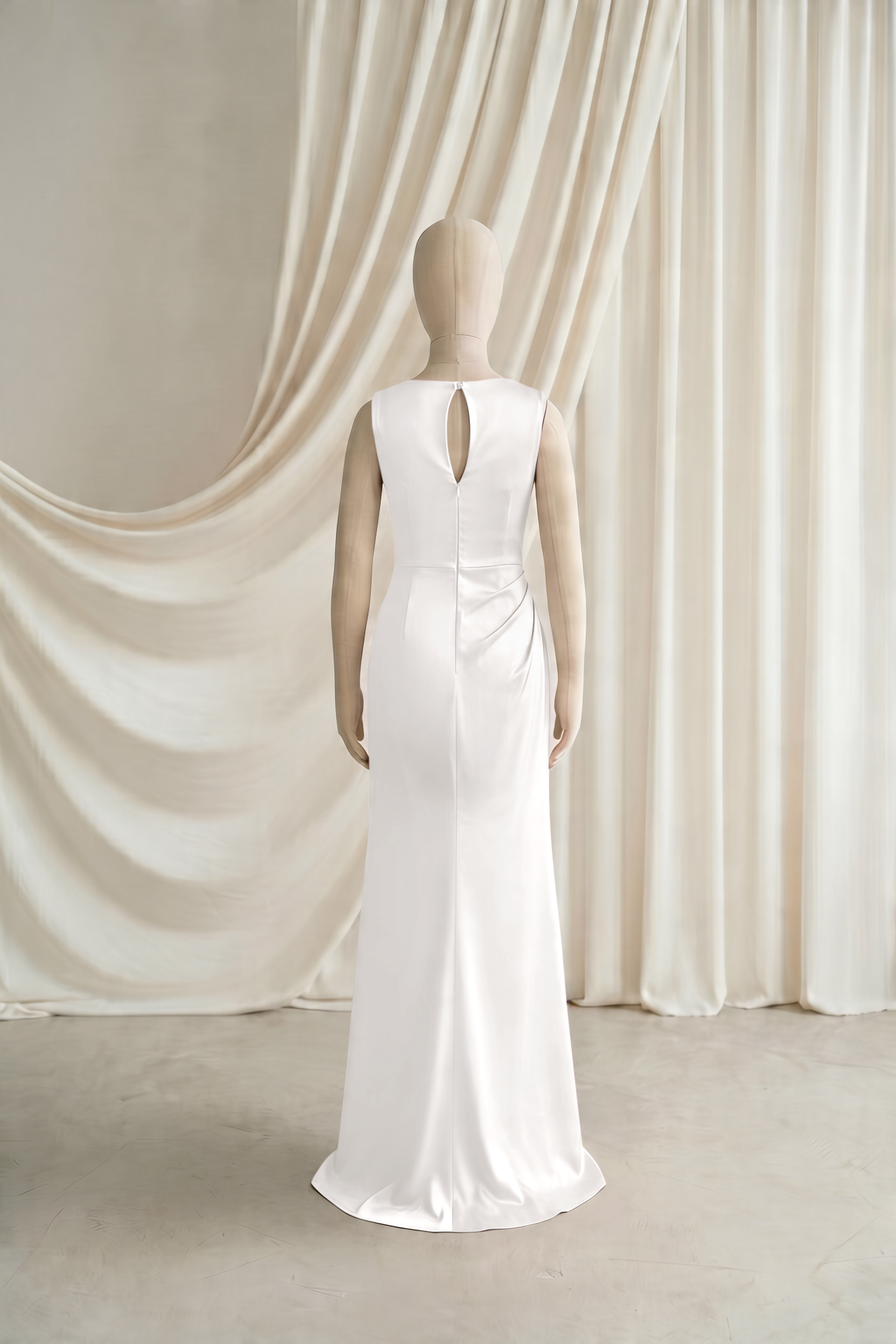 Nala Junior Bridesmaid Dress in Ivory Satin